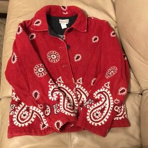 Coldwater Creek Red Bandana Jacket